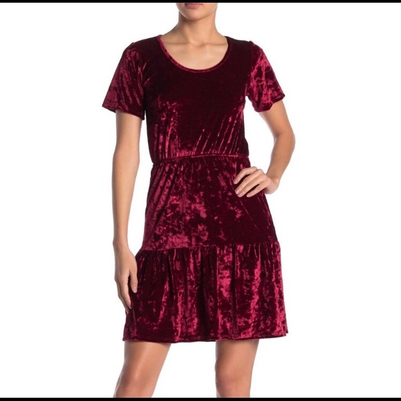 Burgundy Velvet Dress - Picture 5 of 6